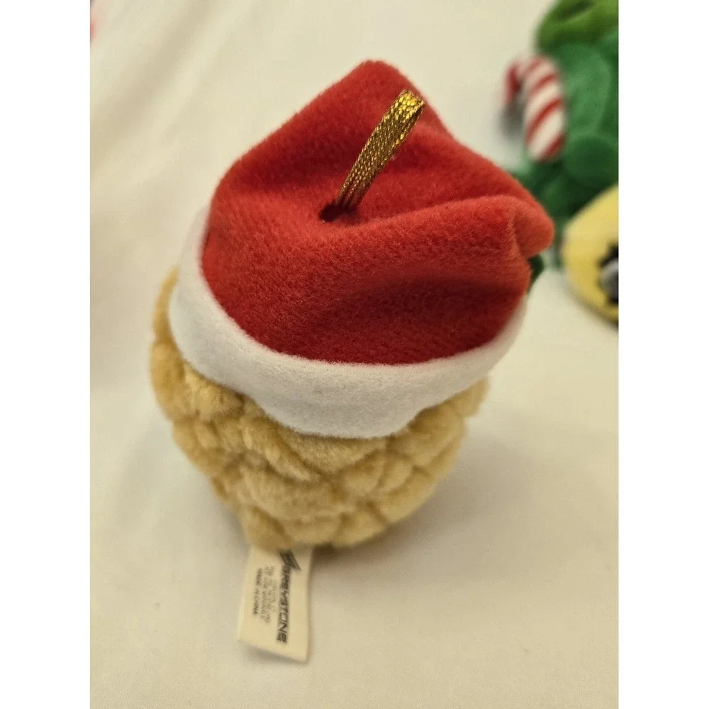 Vintage 1991 Del Monte Country Yumkins Christmas Googly Eyed Plush Ornament Set